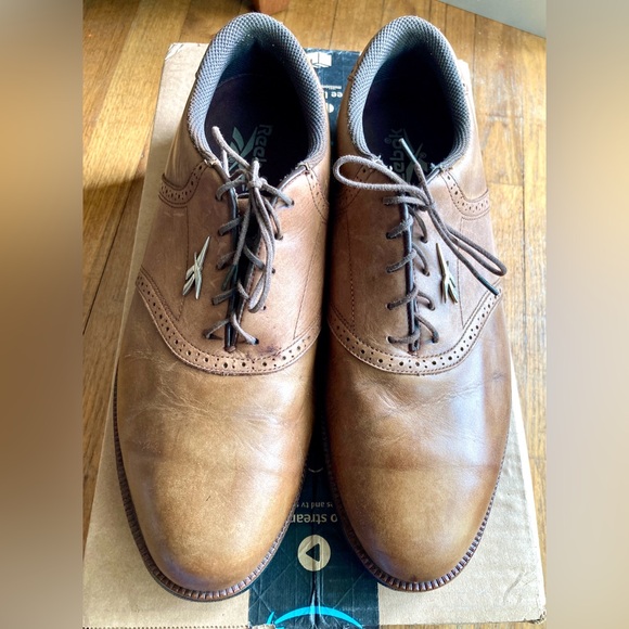 Mens Reebok Brown Leather Suede Saddle Spikeless Golf Shoes Size 12  # 14-45962 - Picture 5 of 16